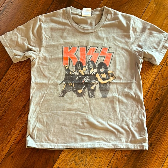 Kids Rockband KISS short sleeve tee, sable (grayish brown), Youth Small - Picture 1 of 3